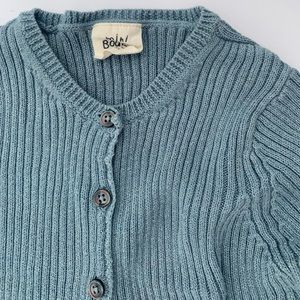 Mini Boden sparkly blue ribbed cardi
